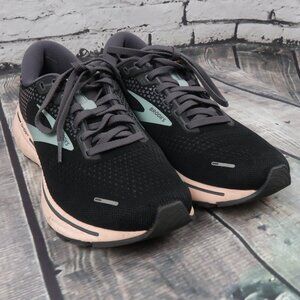 BROOKS GHOST 14 BLACK PEACH BLUE RUNNING SHOES SIZE 9.5